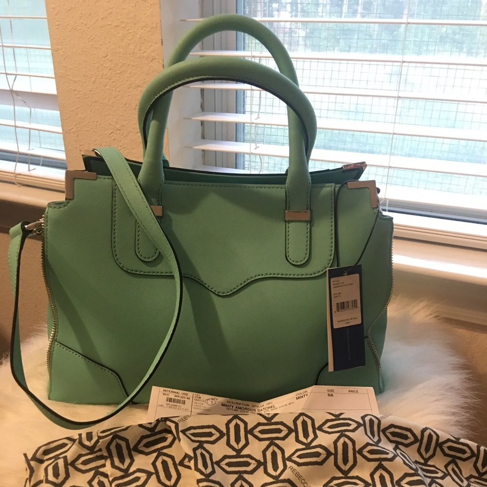 Rebecca minkoff mint blue bag.
